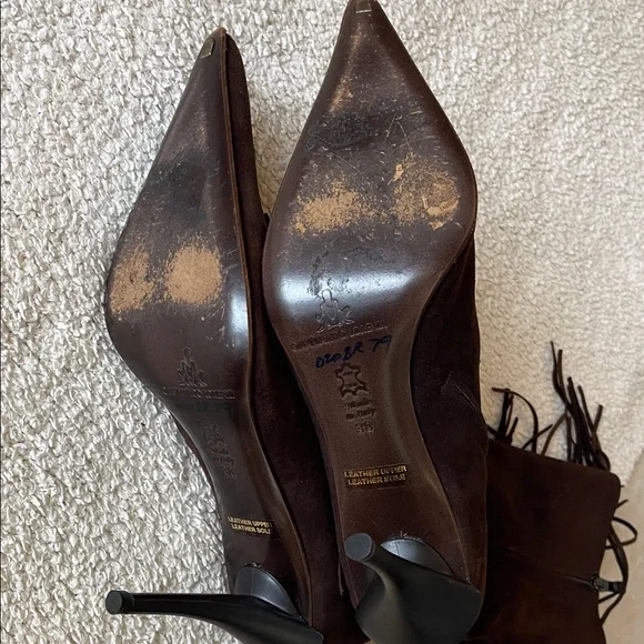 Gianmarco Lorenzi Dark Brown Fringe Heeled Boots - Picture 10 of 10